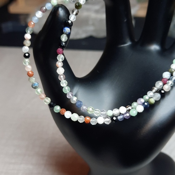 Handmade Other - 3mm Faceted Multi Gem Stone 15in Strand #4